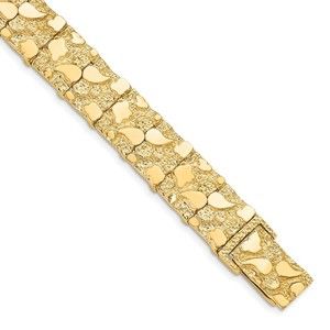 10k Yellow Gold Authentic Fine Jewelry 12.0mm NUGGET Bracelet